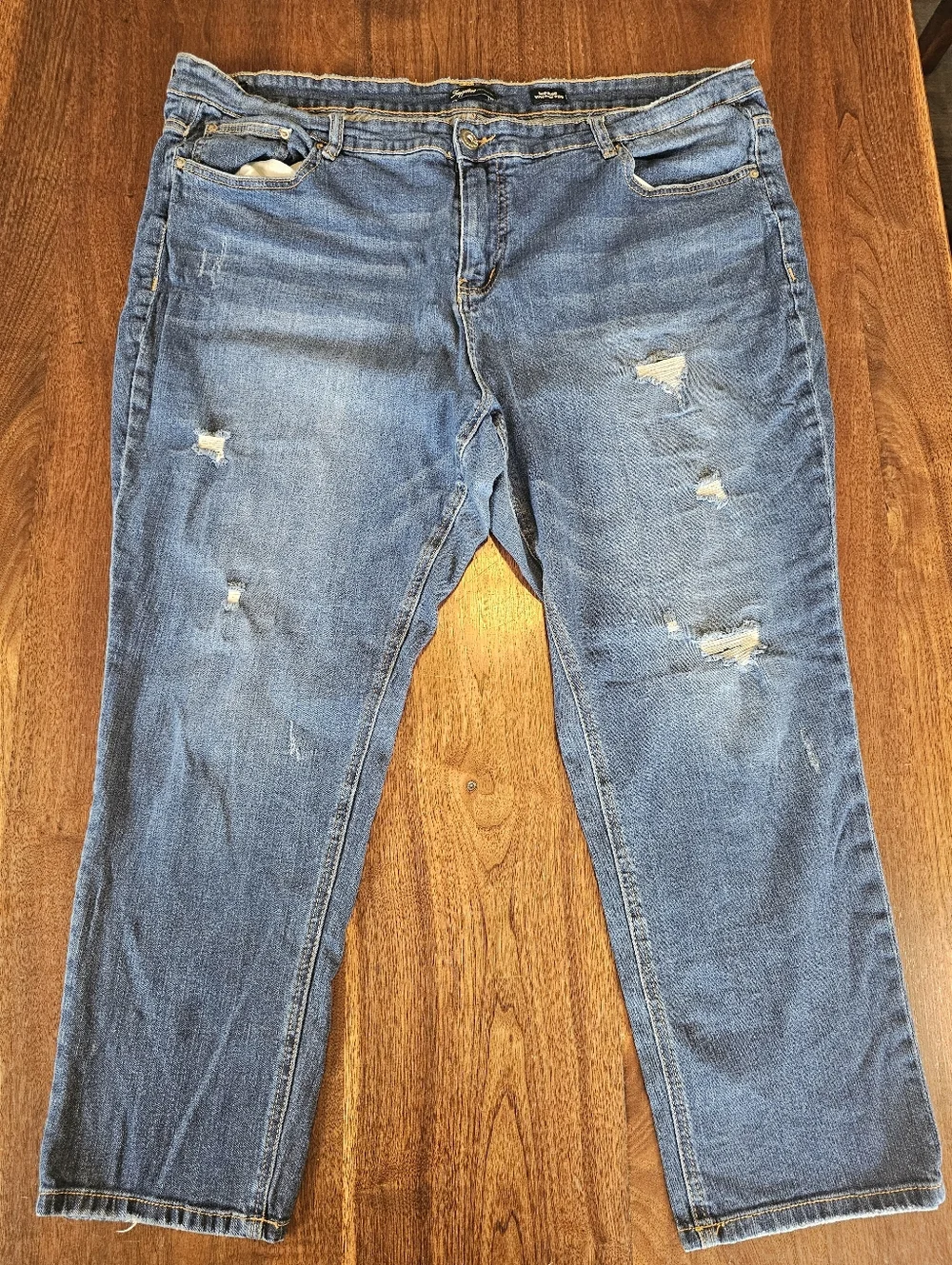 Supplies Women Jeans Distress Blue Mid Rise Vintage Peg Size 22W